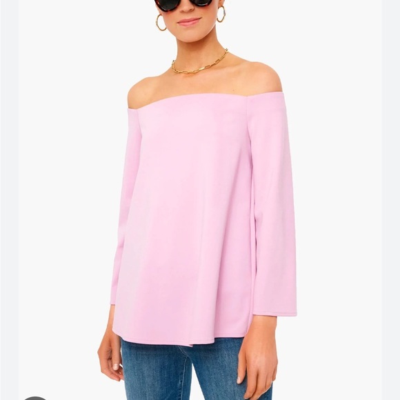 Tuckernuck Miranda Off The Shoulder Blouse Lilac Purple Long Sleeve Sz S - Picture 2 of 11